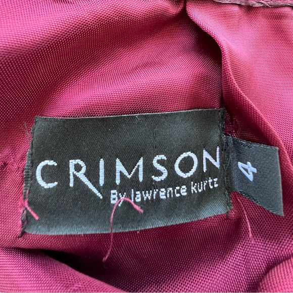 CRIMSON by Lawrence Kurtz STUNNING BURGUNDY LAYERED SKIRT Sz 4 PROM EVENING WEAR - Picture 7 of 9